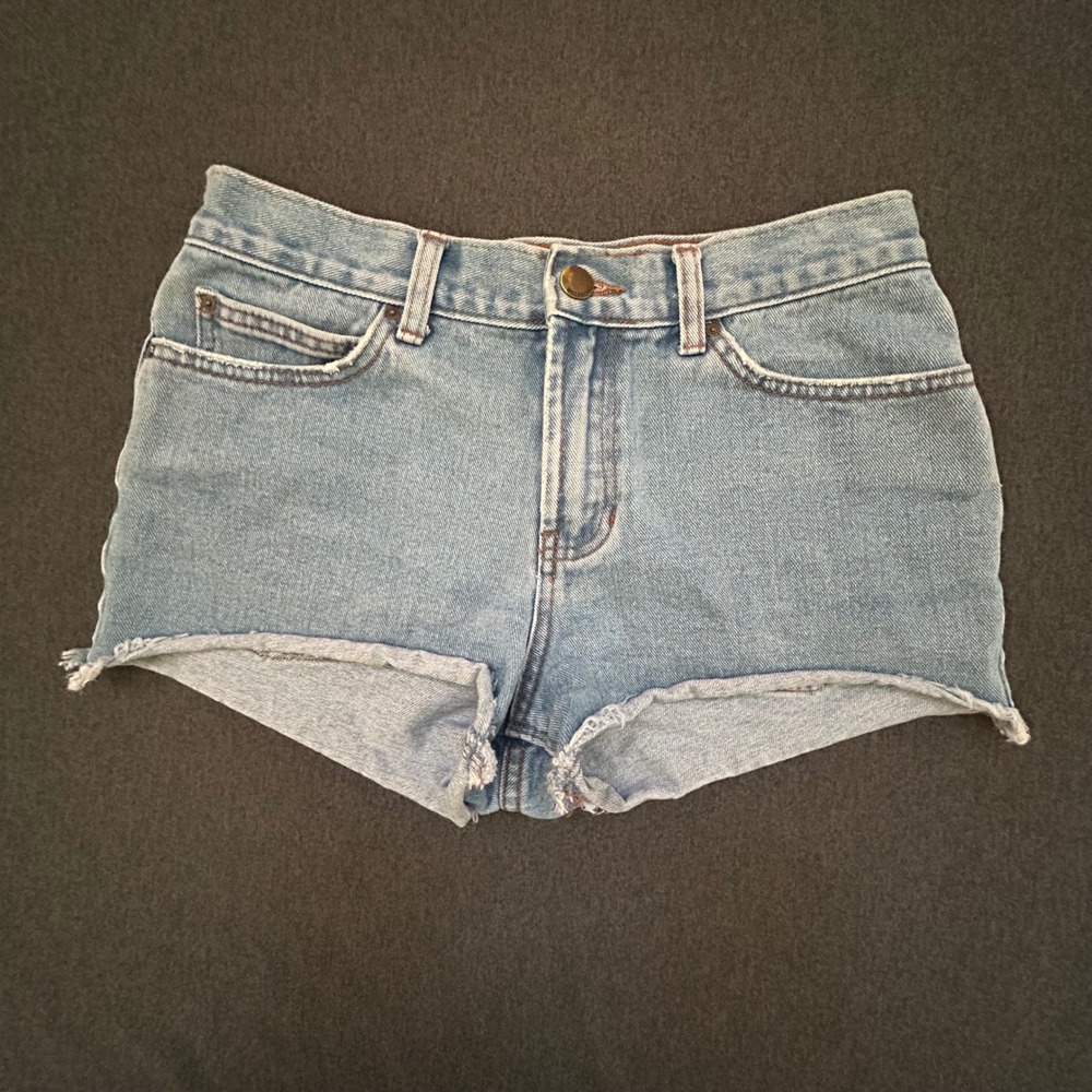 Billabong Denim Shorts Women 25 Light Wash Cutoff Distressed Raw Hem 100% Cotton